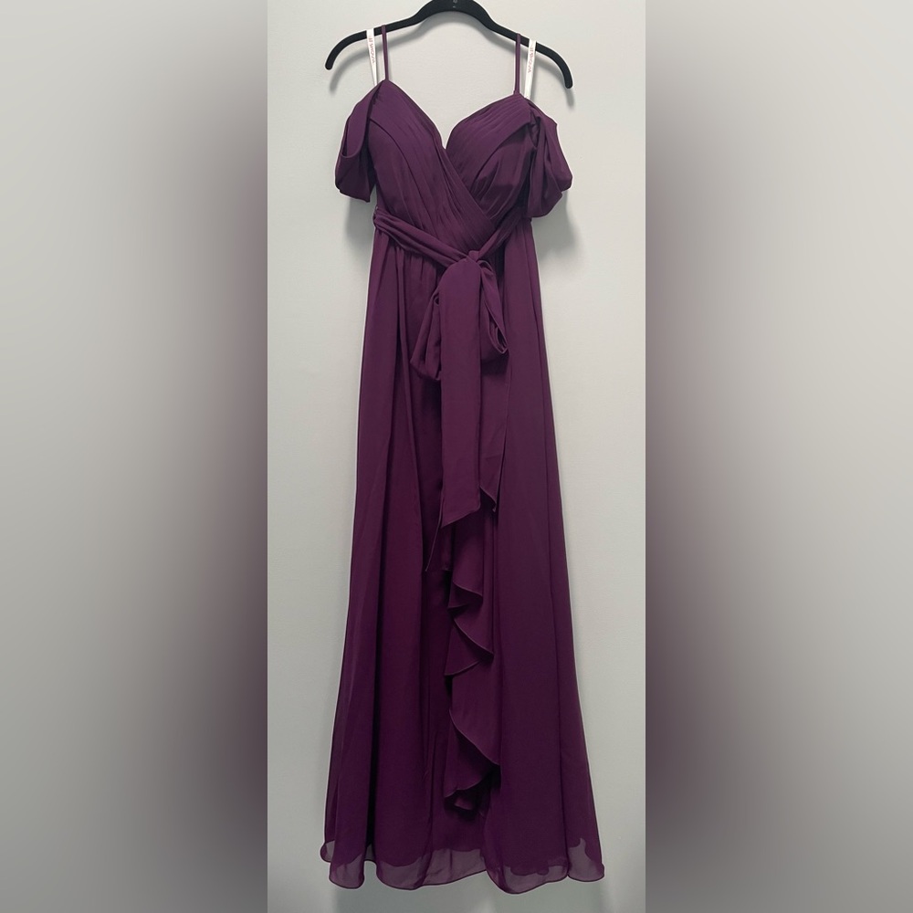 JJ’s House Chiffon Bridesmaid Dress in Grape- M - Picture 4 of 7